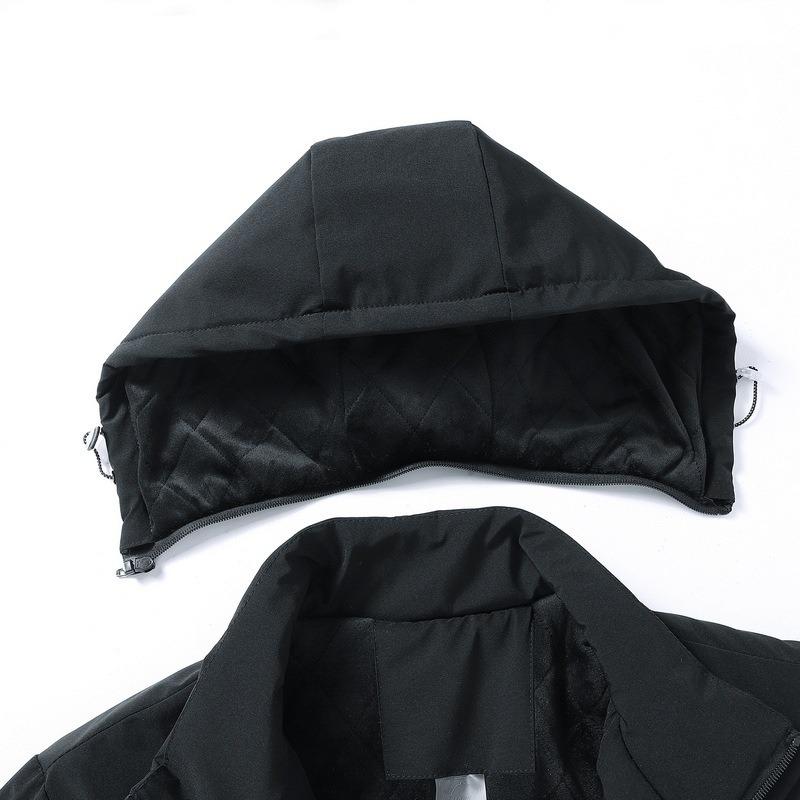 New Winter Cotton-padded Coat Men's Large Size Velvet Thickened Outdoor Sports Loose Jacket Three Bars Cotton Jacket