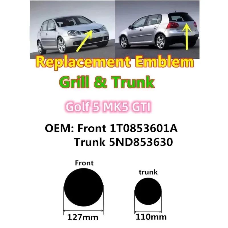 BQX1 VW GTI GOLF For VOLKSWAGEN VW 2026 New Emblems Car Trash Car Styling Front Badge Rear Trunk Emblems for Golf5 MK5 GTI 2003 2004 Dh2