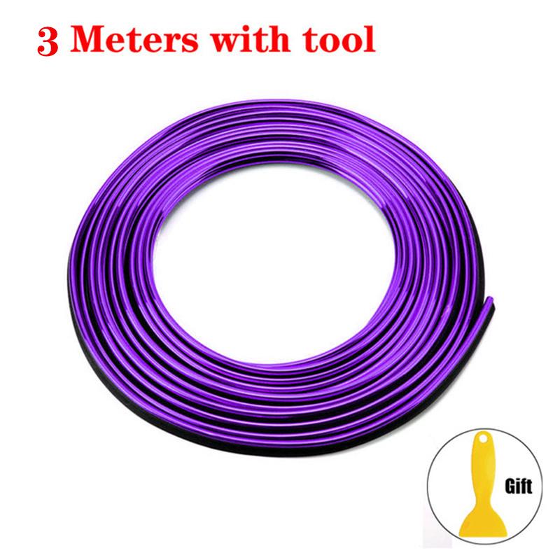 Universal Car Moulding Decoration Flexible Strips 5M/1M Interior Auto Mouldings Car Cover Trim Dashboard Door Edgein Car-styling