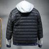 Men's Thickened Hooded Denim Jacket: Japanese Trendy Brand, Autumn/Winter Warm Cotton, Removable Hood