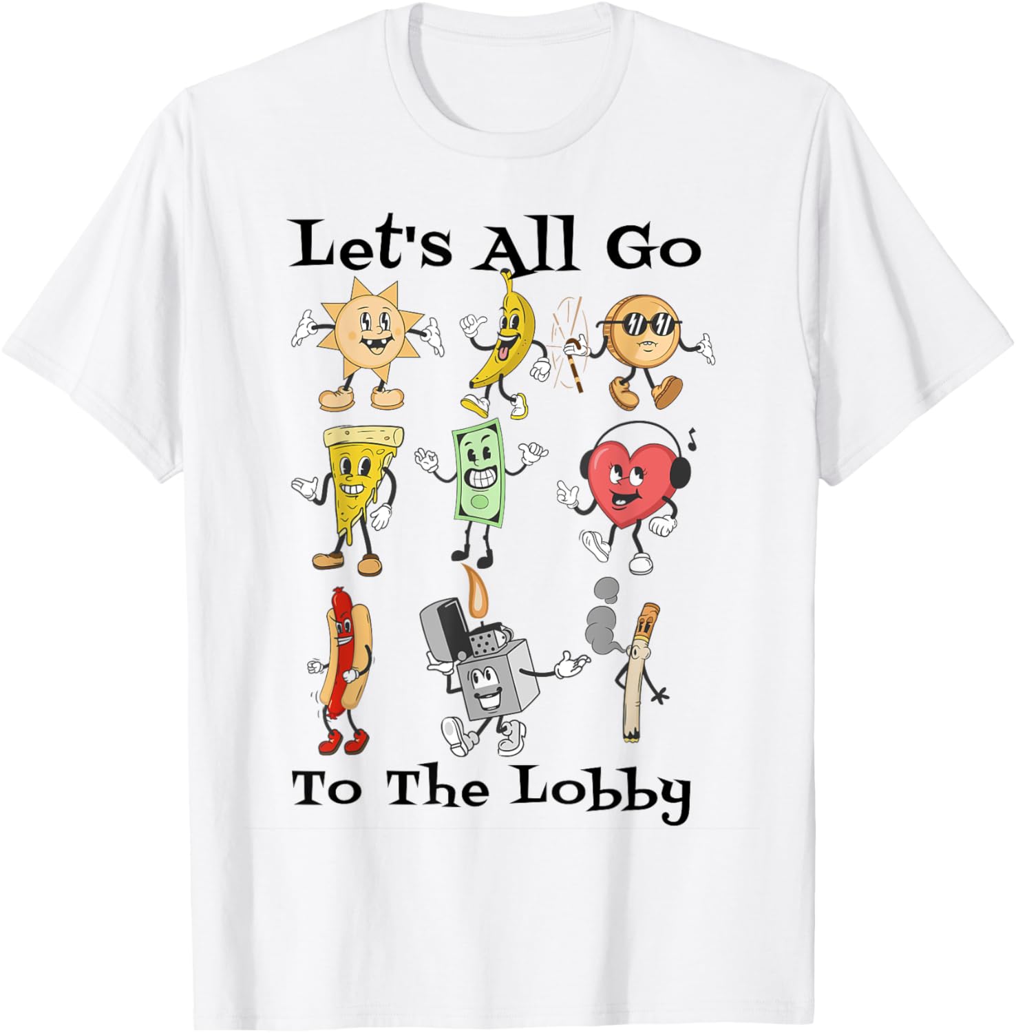 Let s All Go To The Lobby Retro Classic Movies Drive In T-Shirt S разноцветный