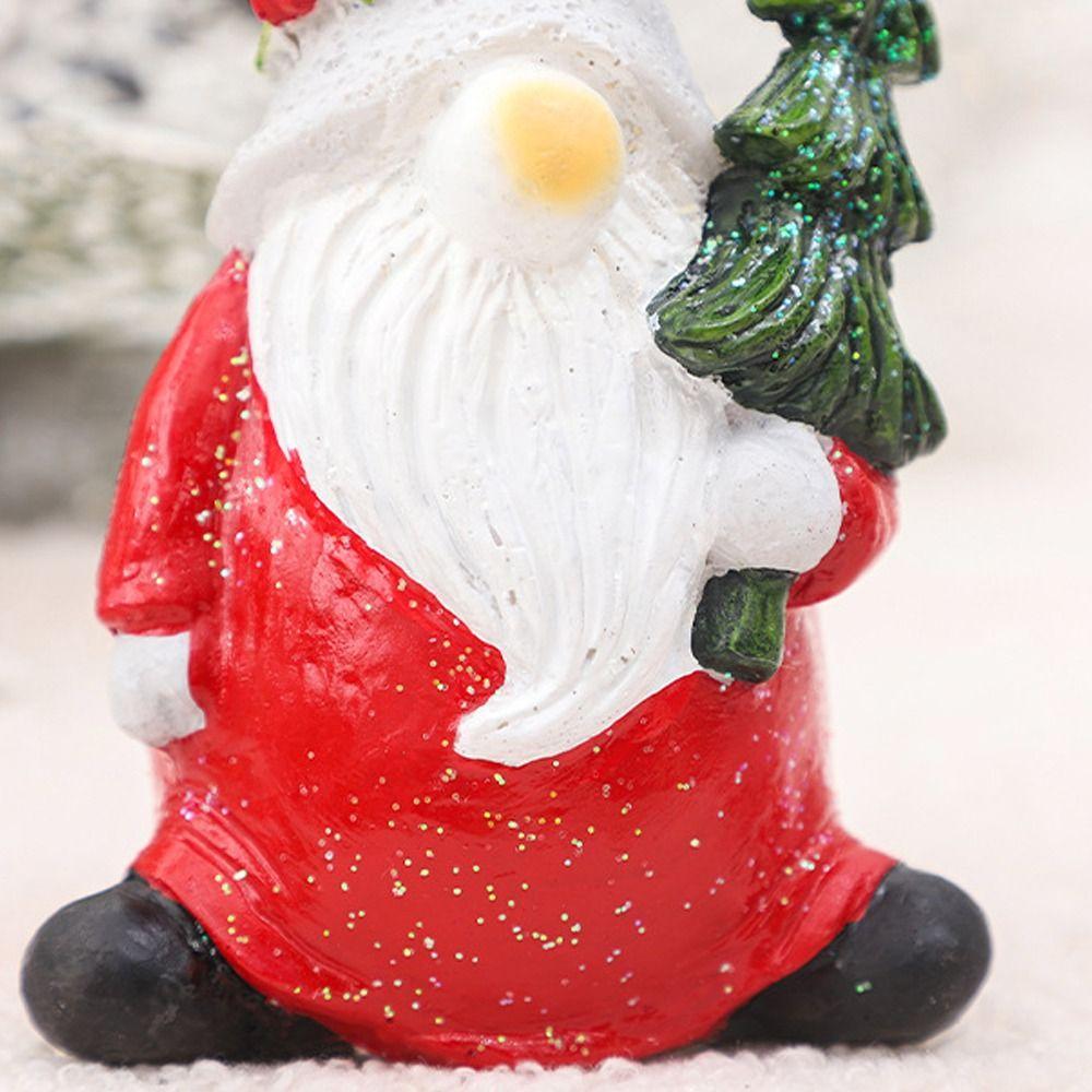Resin Christmas Gnome Ornament Cute Santa Claus Statue Holiday Festive Decor