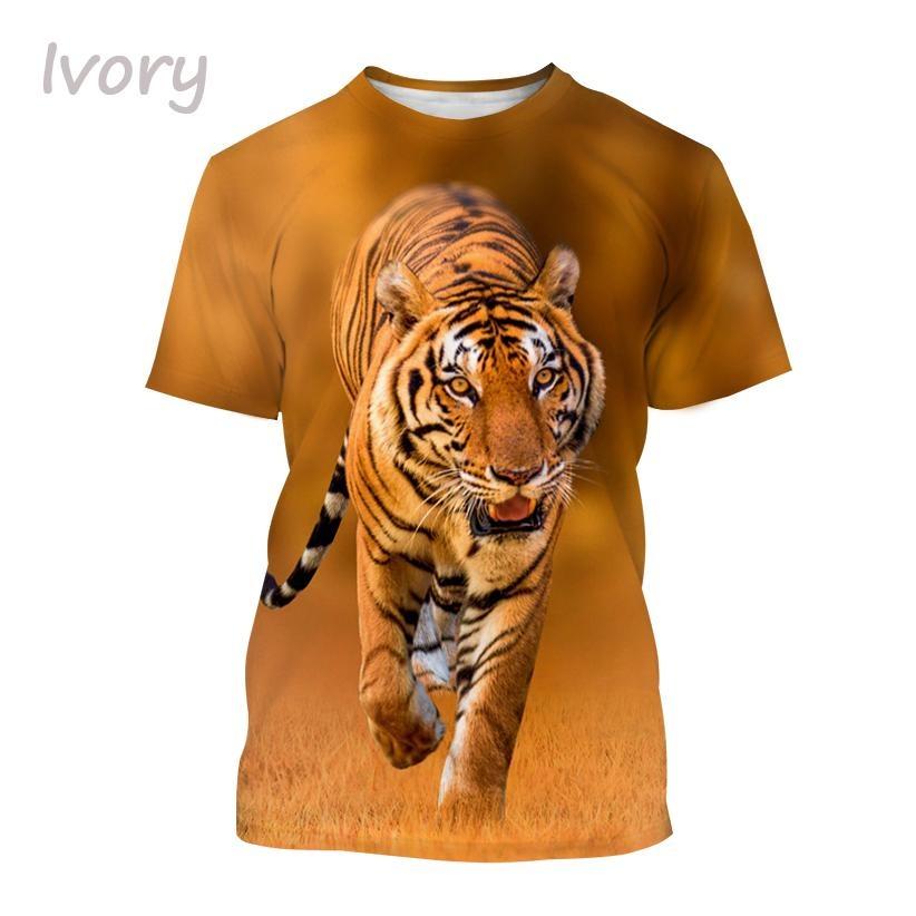 Hot Sale Personality Ferocious Tiger 3D Printing T-shirt Summer Unisex Fashion Funny Cool Hip Hop Animal Short Sleeve Top
