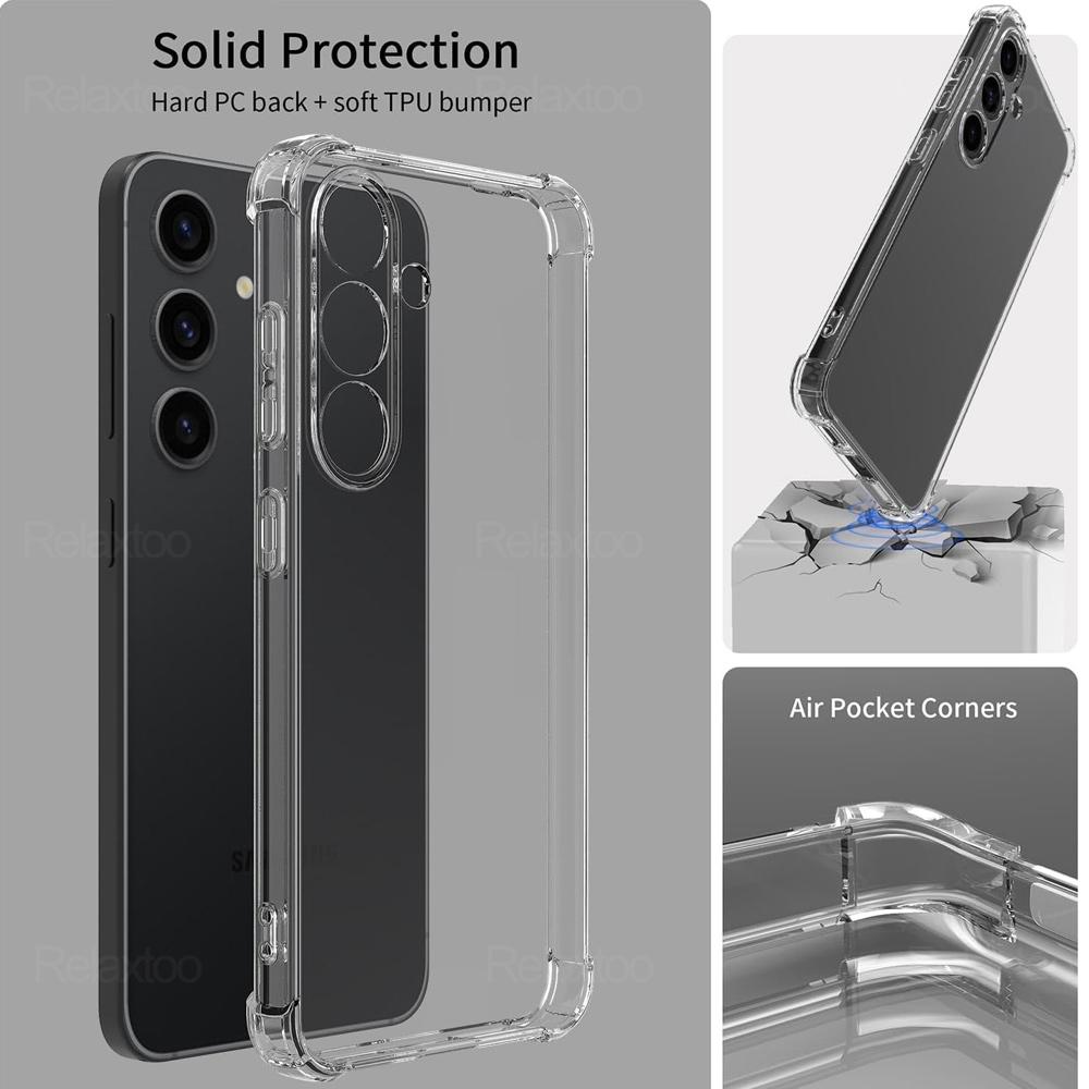 For Samsung Galaxy A55 Case Transparent Shockproof Cover Coque Samsang A35 A25 5G A15 4G A 55 35 25 15 Soft Silicone Funda Capa
