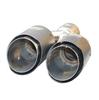 Left 63mm ID 89mm OD Matte Carbon Fiber Car Exhaust Pipe Muffler Cover Dual Tips