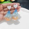 Creative Personality Asymmetrical Earrings Acrylic Gradient Fan-shaped Small Fresh Earrings
