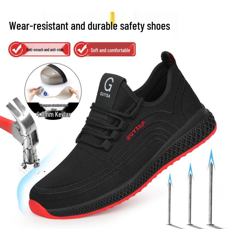 Cross-Border Men's Steel Toe Work Shoes - Anti-Smash, Anti-Puncture, Wear-Resistant, Comfortable Mesh Safety Shoes