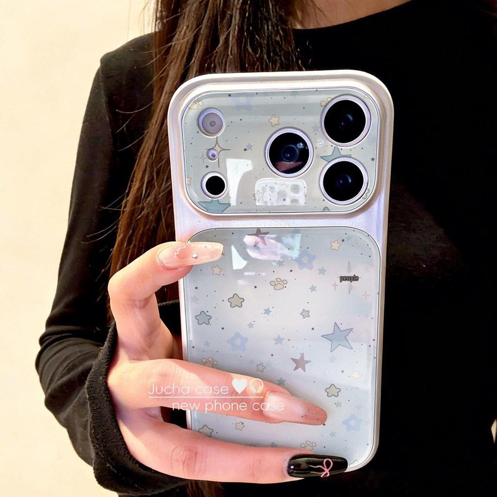 Gradient Blue Stars Electroplated Phone Case for iPhone 16 Pro Max & Apple 17