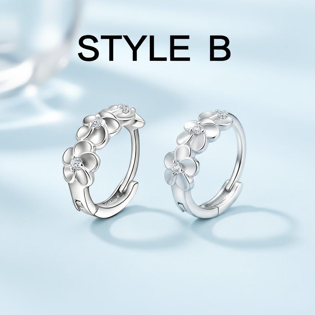 Women Crystal Stud Earrings Valentine Day Gifts Fashion Jewelry Hoop Earring 1 Pair