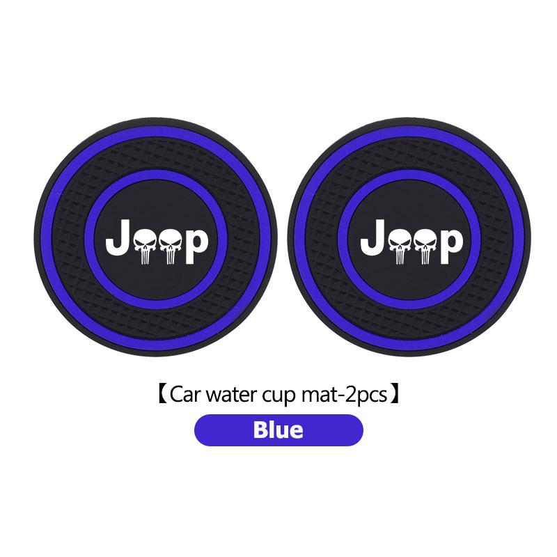 2pcs Silicone Car Cup Holder Coaster Non-Slip Anti Dust Cup Mat For Jeep Grand Cherokee Compass Patriot Renegade Wrangler AJQ1