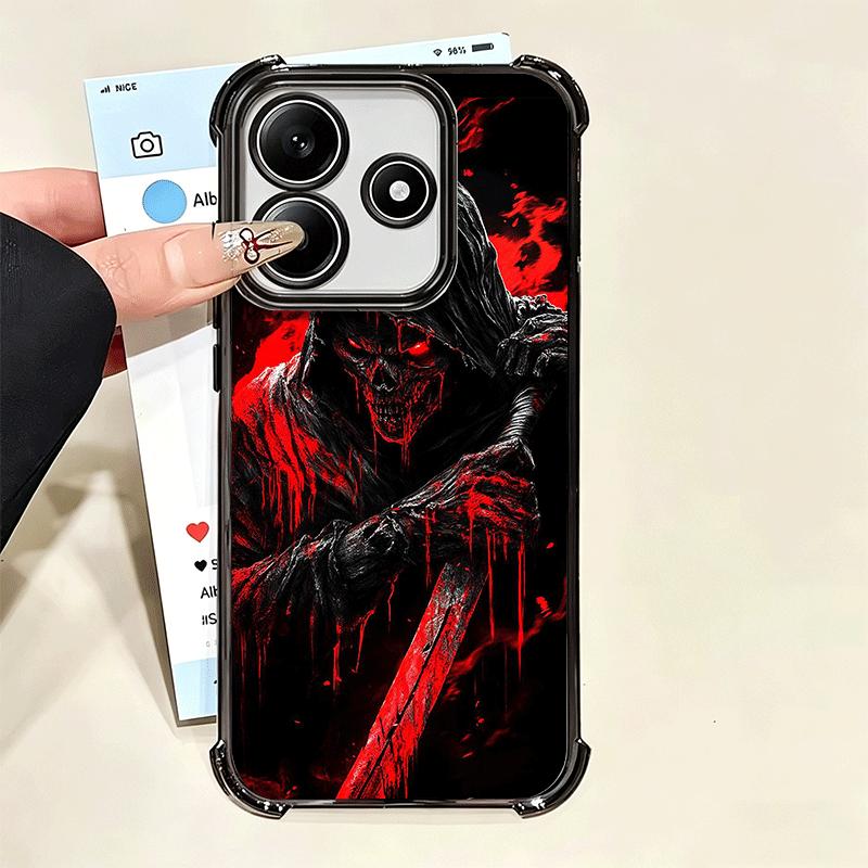 Tod Sensenmann Schädel Sense Vergoldung Handyhülle für Xiaomi Poco X5 X6 X7 X8 Pro Max F8 Ultra F7 M8 M7 M5S Redmi 15C 15 14C 13C