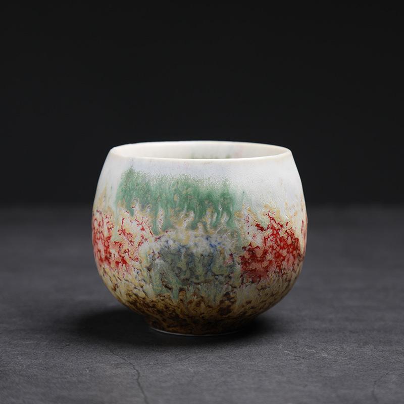 Japanese Style Ceramic Teacup Kiln Transformation Ceramic Tea Bowl Water Cup Kung Fu Single Cup Creative Teaware Drinkware New