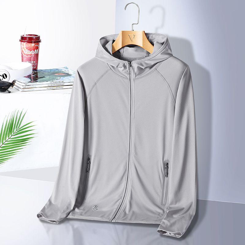 

Літні куртки Корейський чоловічий одяг Вуличний одяг Harajuku Куртка для чоловічого стилю Сонцезахисний одяг Тонкий M сірий колір