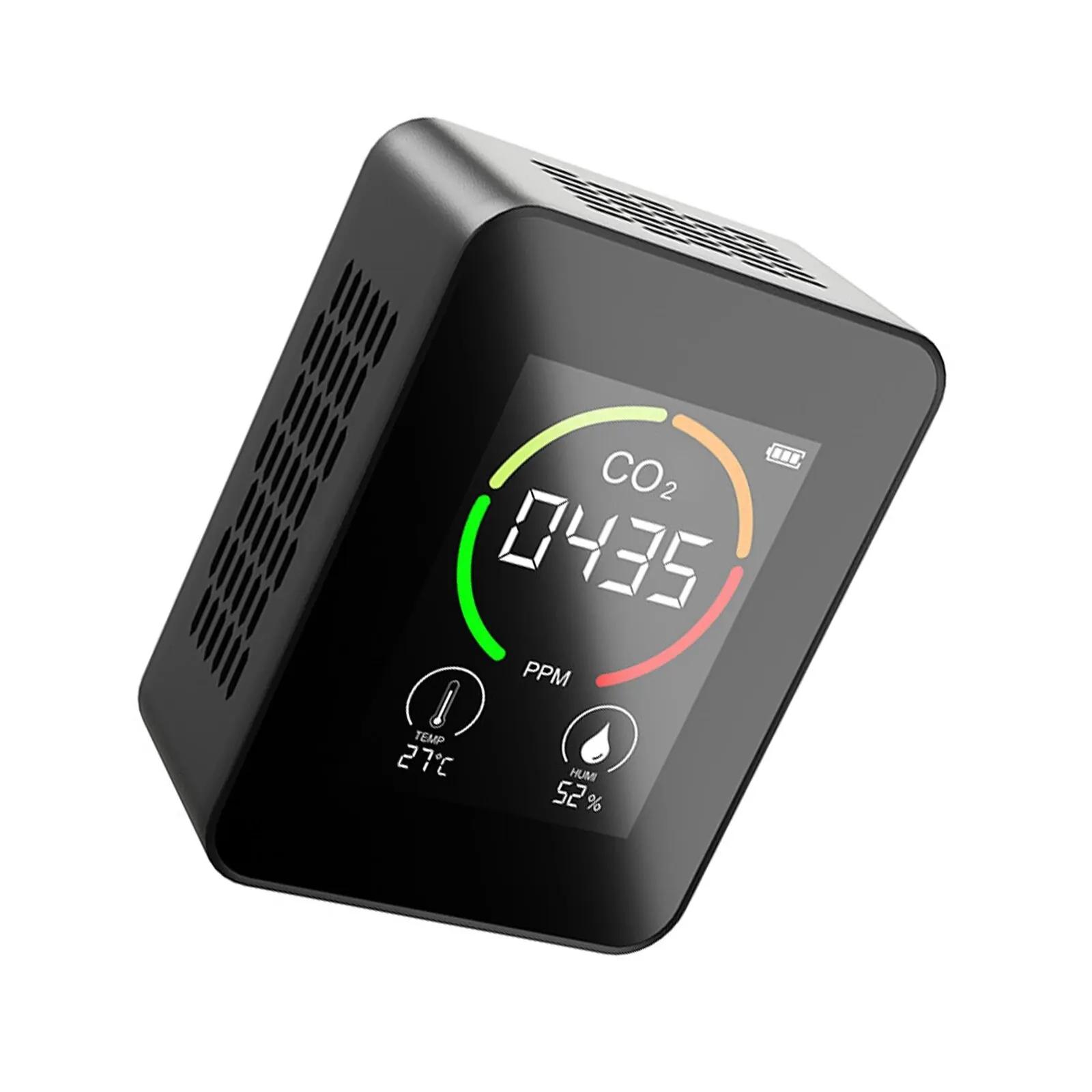 

3 в 1 ЖК-дисплей CO2-метр, датчик температуры воздуха, датчик углекислого газа, автоматическая калибровка, 400-5000 PPM, монитор качества воздуха PPM чёрный