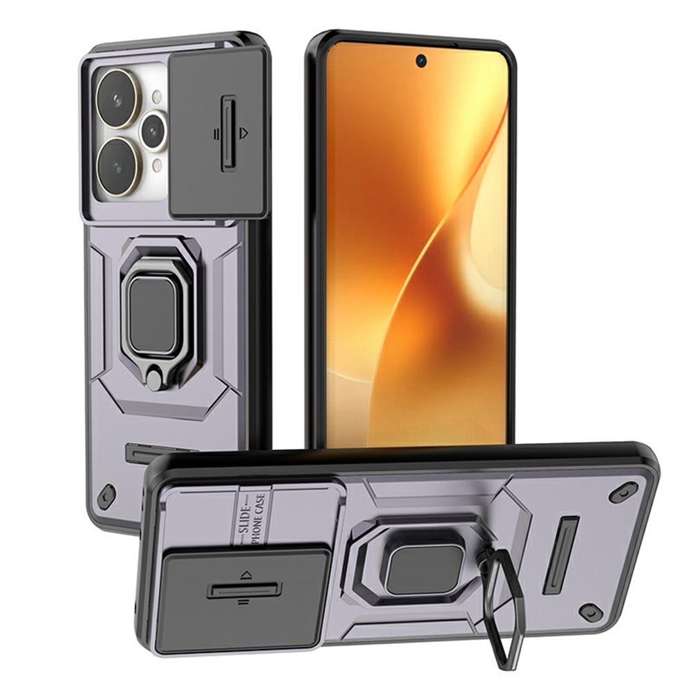 For Realme 15 5G Case PC+TPU Kickstand Phone Protector with Lens Cover