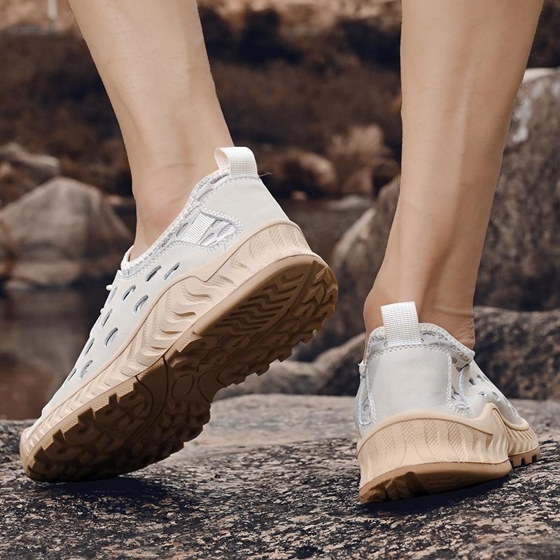 38-46 Summer Men's Large Handcrafted Mesh Breathable Hole Shoes Outdoor Casual Running Shoes Hiking Shoes