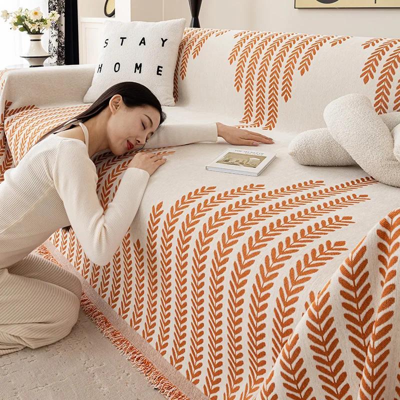 Universal Sofa Towel Sofa Cover Anti-cat Scratch All-season Chenille Living Room Sofa Cover Blanket all-inclusive Anti-Slip Sofa Towel, Couch Cover