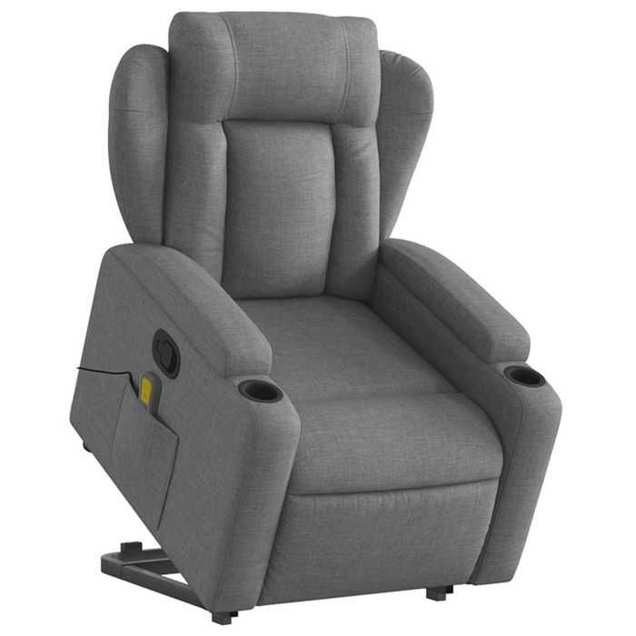 VidaXL Reclining Massage Armchair Dark Grey Fabric 3204495