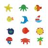12Pcs Wooden Cartoon Sun Fish Fridge Magnet Stickers Education Kid Toy Art Decor