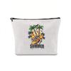 Large Capacity Linen Makeup Bag: Cross-Border Printed Cosmetic Storage with Zipper