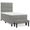 VidaXL Divan Bed and Mattress Light Grey 100x200cm Velvet - Model 3138007