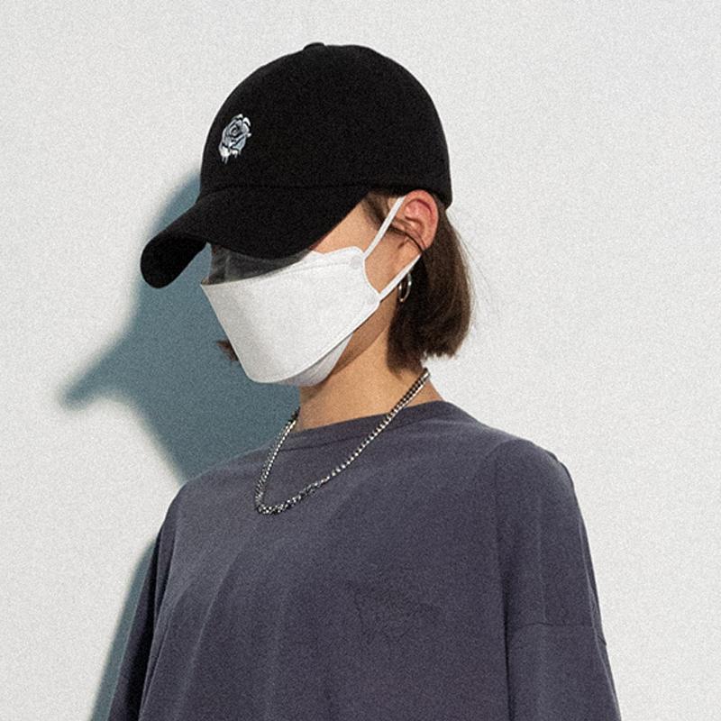 BLACK HOODY Melting Rose Soft Cap Black
