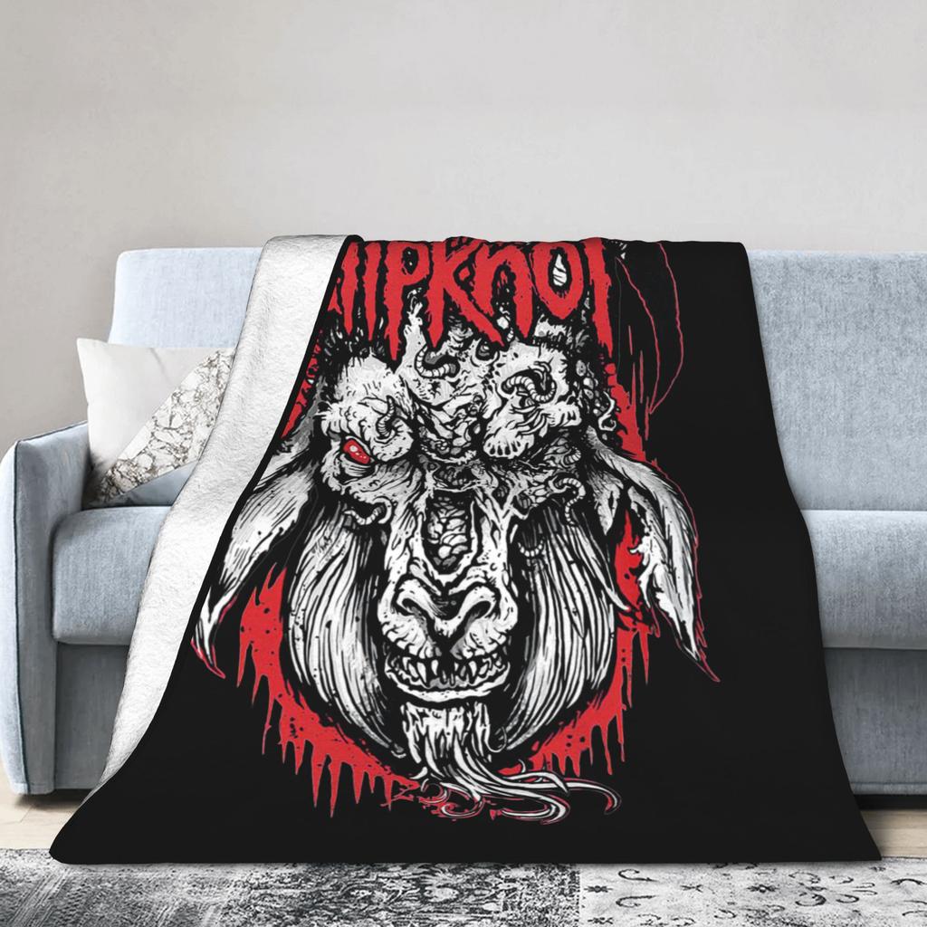 Custom S-Slipknoted Flannel Blankets Heavy Mental Band  Throw Blanket For Bed Sofa Couch 125*100Cm Quilt