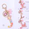 Fashion Pink A To Z Letter Keychain 26 Initials Alphabet Heart Pendant Car Keyring Backpack Hanging Decoration Couple Gift