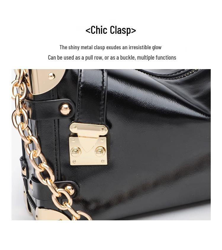 Women's Retro High-End Soft Leather Box Bag - New 2024 Autumn/Winter Crossbody & Shoulder Bag
