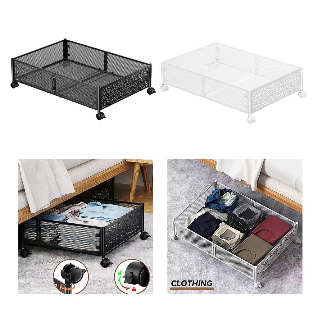 Storage Container with Wheels Tool Free Assembly under Bed Shoe Organizer Bin Drawer for