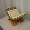 Flower Pattern Wooden Quran Holder Elegant Style Detachable Holy Book Shelf Hollow Out Recipe Storage Rack Office