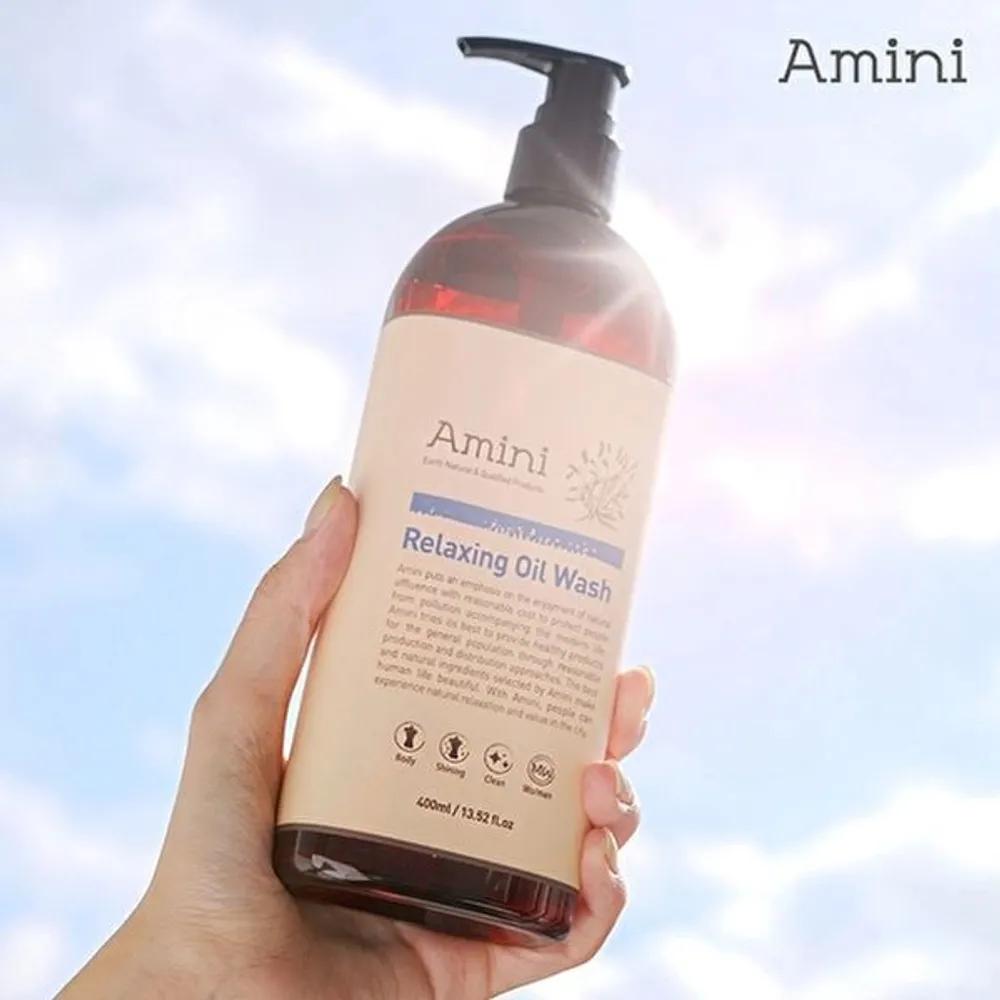 Amini Relaxing Oil Body Wash Baby Powder Scent 400ml 3 Pieces