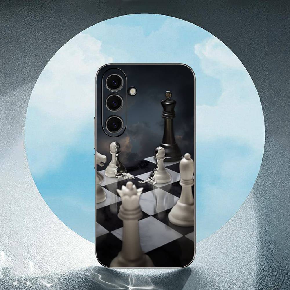 CHESS CHECK MATE For Samsung Galaxy S25 S24 S23 Ultra S22 S21 Plus S20 Black Soft Silicone Protective Case