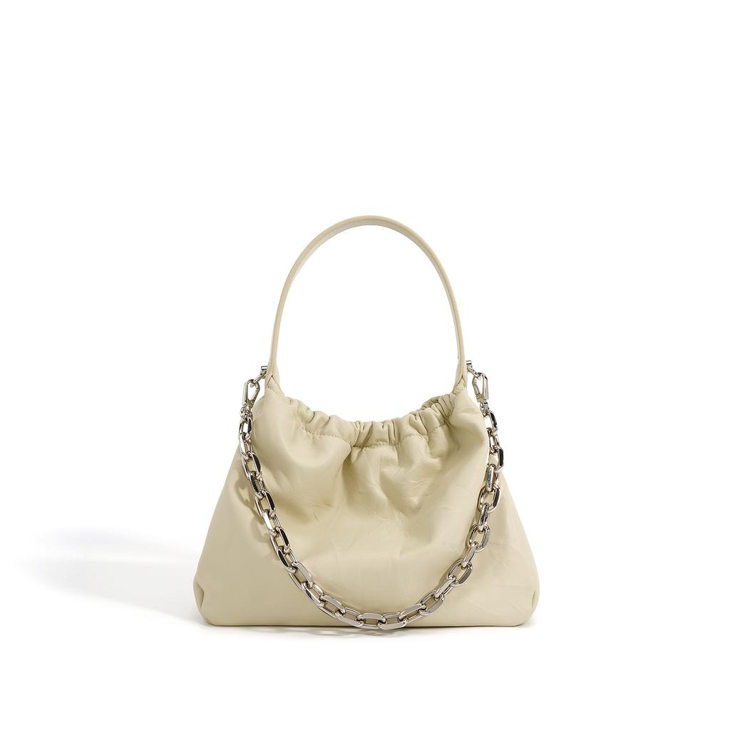 Damen Neue High-End-Sense Großvolumige Pendler Vielseitige Plissierte Wolkentasche Modekette