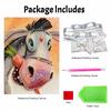 DIY Pearl Painting Canvas Cute Donkey Eating Carrot 3D Bead Art Kit Relaxing Handmade Craft for Home Wall Room Decoration Birthday Gift
