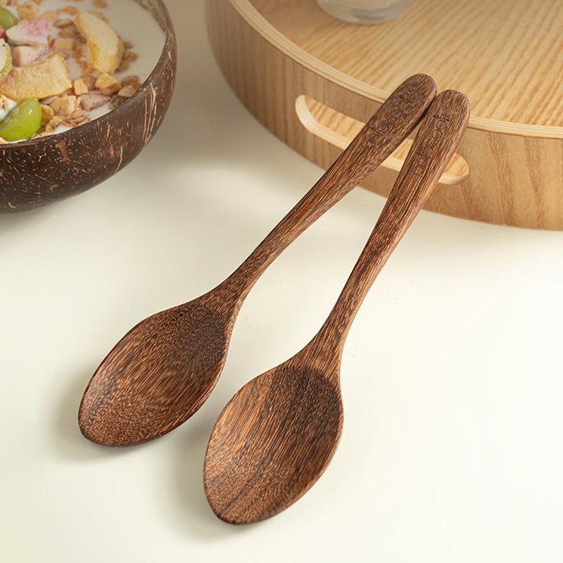 Natural Coconut Bowl Wooden Handmade Coconut Bowls For Eating Tableware Fork Spoon For Dessert Fruit Salad Mixing Rice