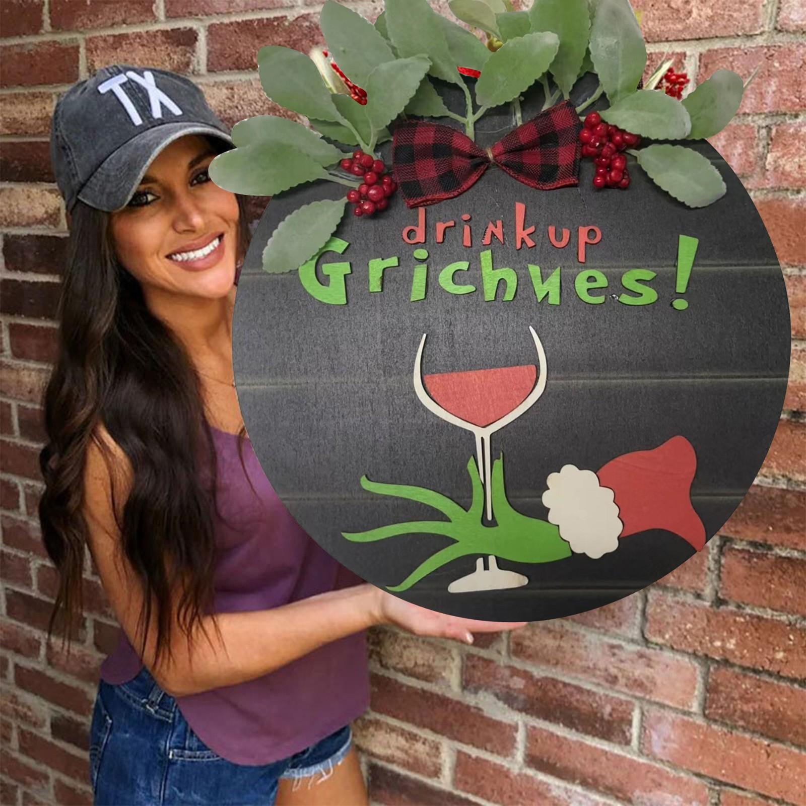 

Рождественский знак С Рождеством Дверная вешалка Рождественские украшения Дверные украшения