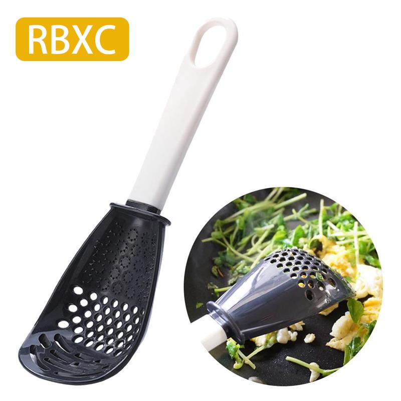 

RBXC Многофункциональная кухонная ложка. Термостойкая подвесная ложка для картофеля и чеснока с ситечком. чёрный