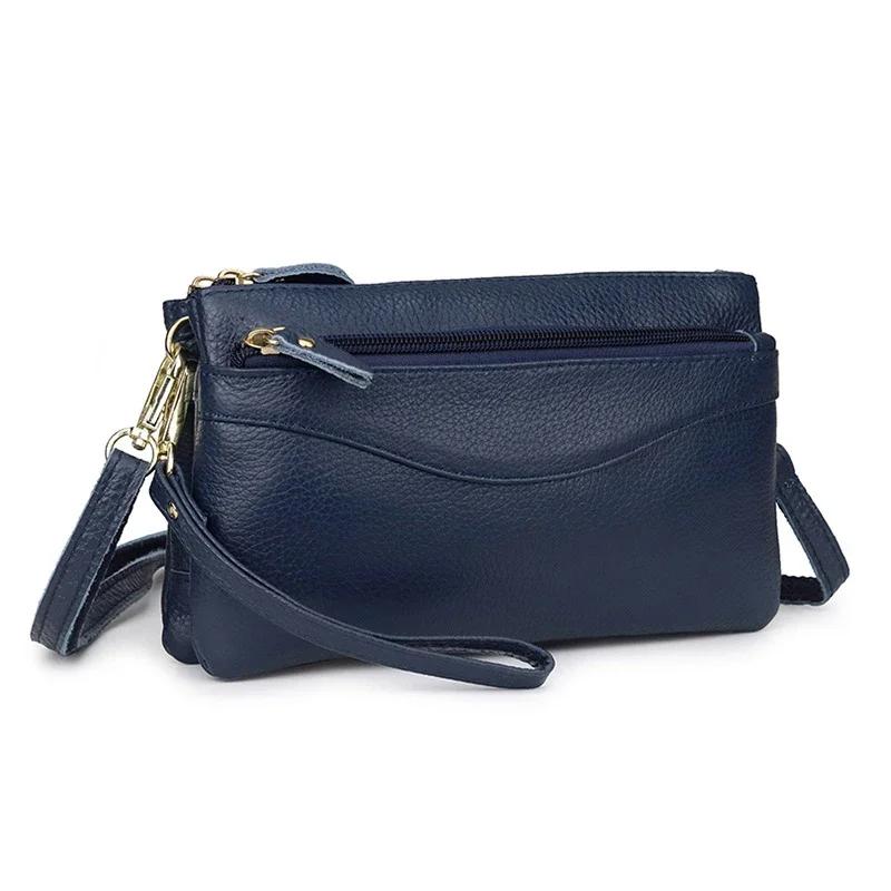 Borsa a tracolla da donna in vera pelle Piccole borse a spalla Borsa a pochette da polso casual Borse a messenger di grande capacità per donna