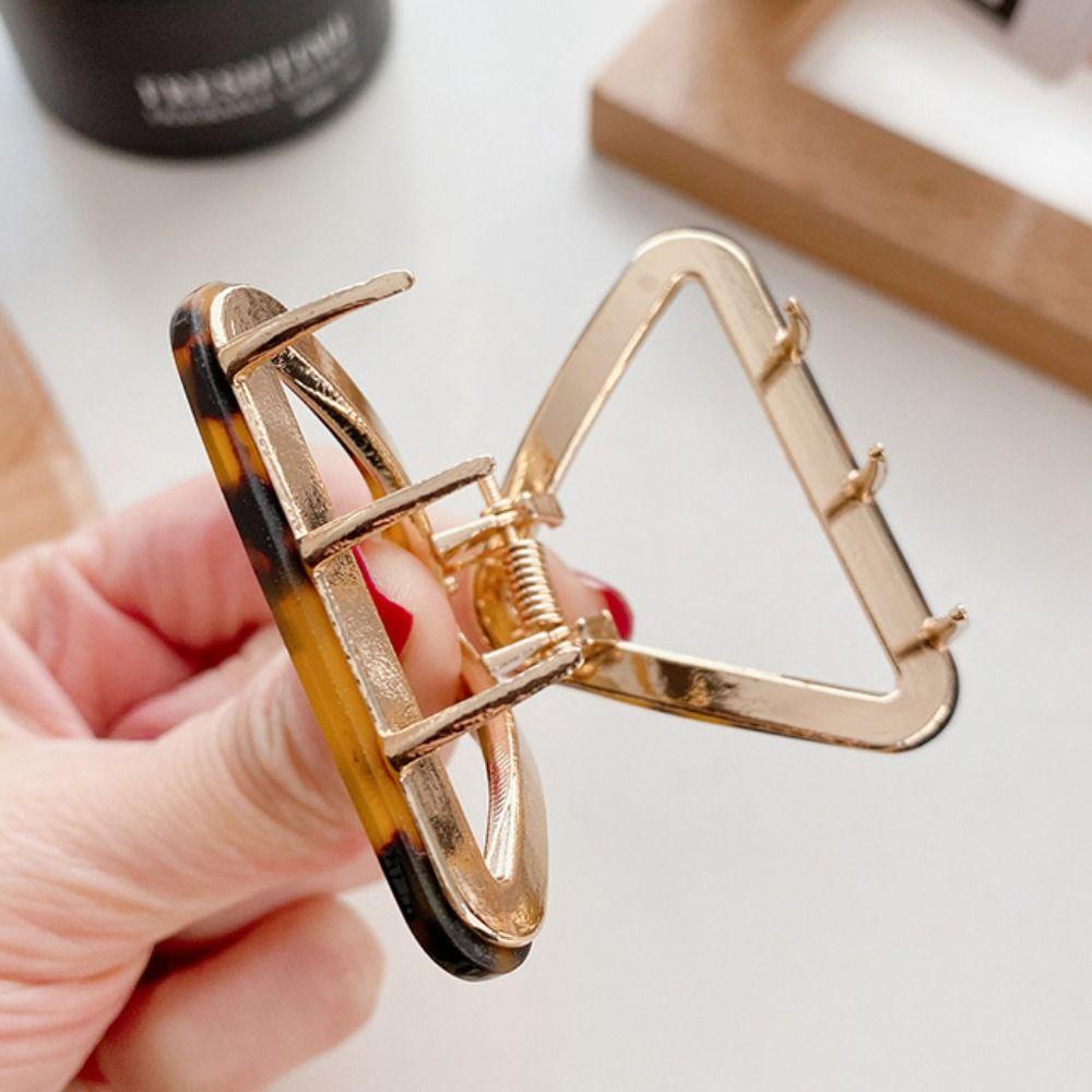 Multicolor Acetic Acid Hair Claw Korean Style Geometry Shark Clip Triangle Hair Crab Clip  Daily