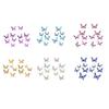 12 Pcs 3D Butterfly Wall Decals Removable Wall Sticker for Birthday Party Cake Decorations 3 Sizes Hollow Metallic Butterfly DIY