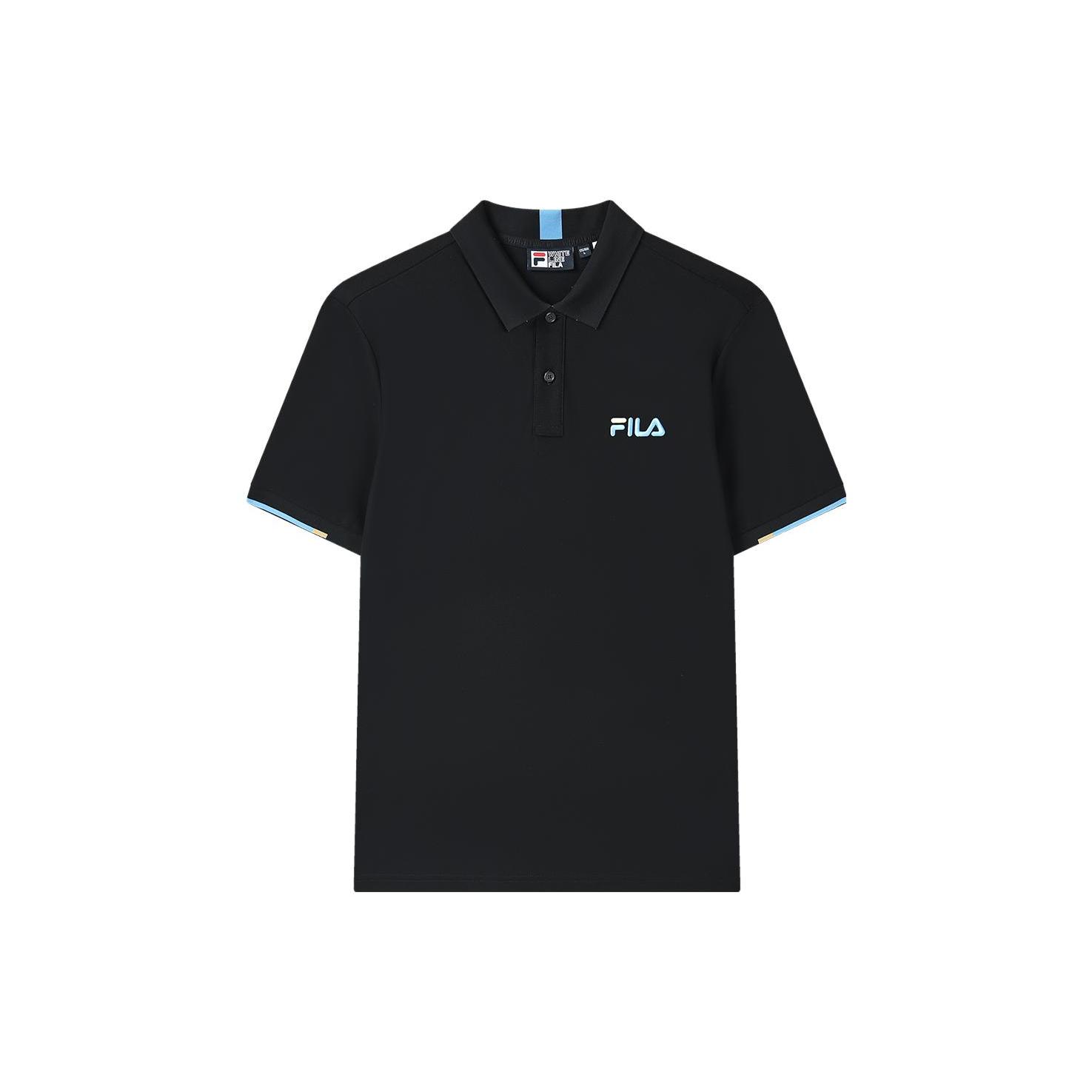 FILA Polo Shirts Men s Jet Black Polo Collar Moderate Straight Fit F11M328117A-BK L