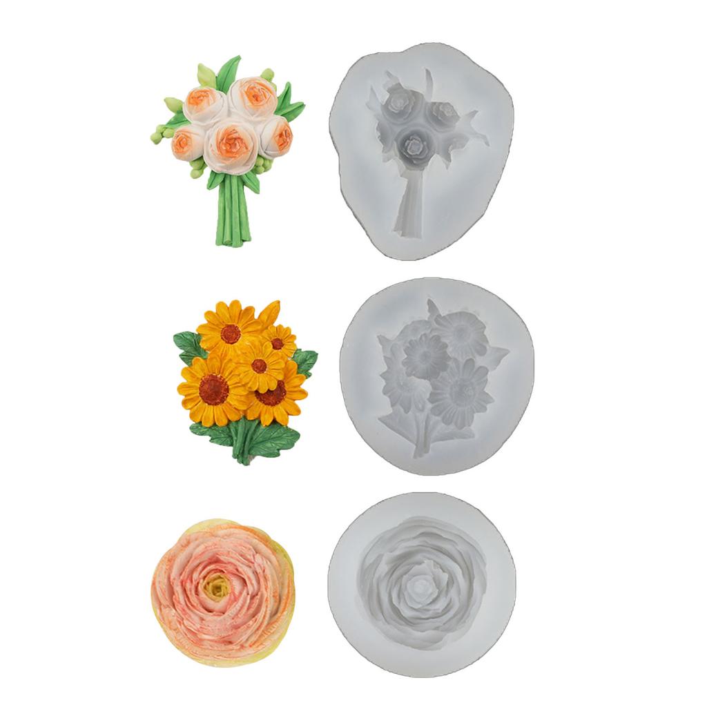 Sunflower- Peony- Sugar Chocolate Cake Fondant Mold Diy Baking Manual Candle Mold Food Grade Silicone Fondant Mould