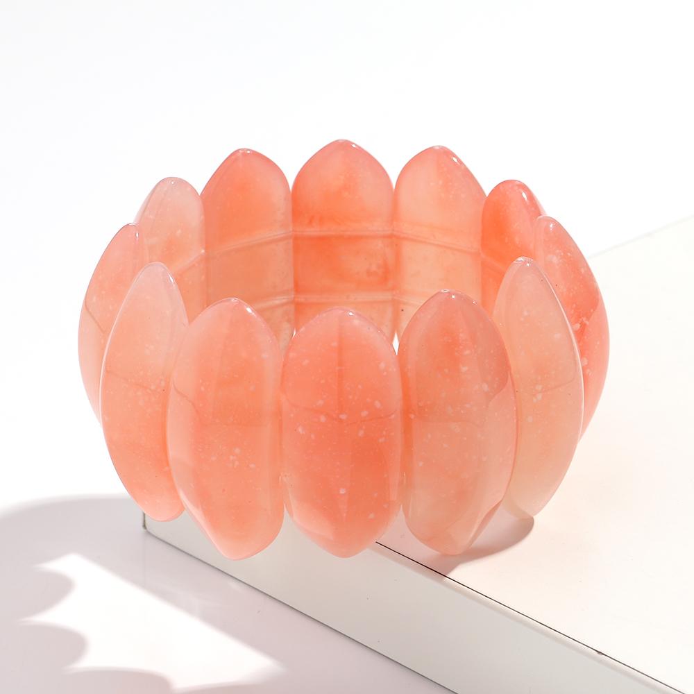 Vintage Acrylic Amber Elastic Geometric Bracelets Bangles for Women Stretchy Resin Big Cuff Bracelet Designer Jewelry 2025