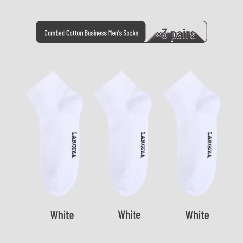 LangSha Men s Cotton Mid-Calf Socks (3 Pairs)