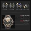 Relógio Masculino OLEVS Relógio de Quartzo Top de Negócios Madeira Sólida Multifuncional Cronógrafo Relógio Fase da Lua