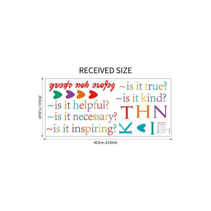 THINK Colorful Heart Wall Sticker for Living Room & Kids' Room - Removable Self-Adhesive Decoration