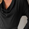 Top da Donna Vestibilità Larga Scollo a V Manica Lunga Camicia Colore Puro Primavera Autunno Blusa Casual Versatile per l'Uso Quotidiano
