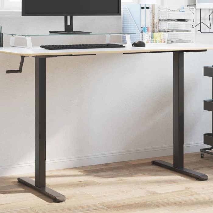 VidaXL Cadre de Bureau Debout, Support de Bureau, Cadre de Table d'Ordinateur Salon Chambre, Moderne, Noir 4005341