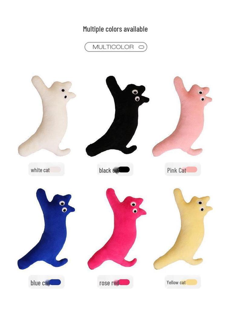 Cat Plush Sleeping Pillow - Long Strip Dopamine Cushion & Doll Gift